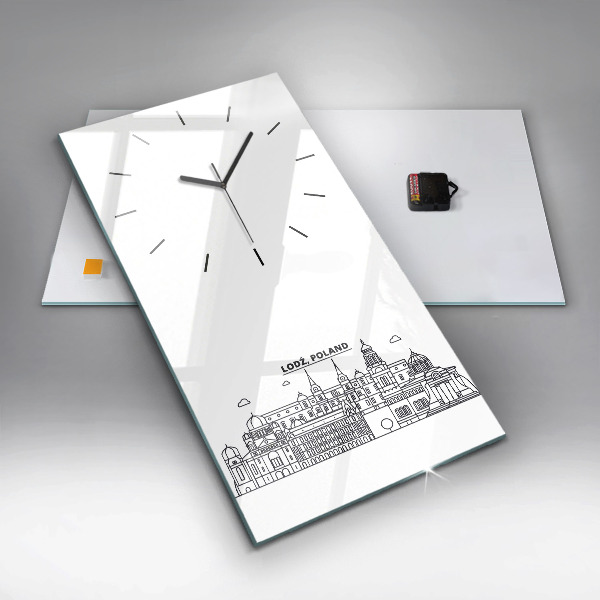 Horloge rectangulaire verticale Panorama architectural de Lodz