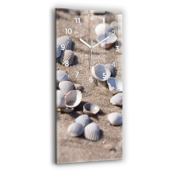 Horloge rectangulaire verticale Coquillages sur la plage