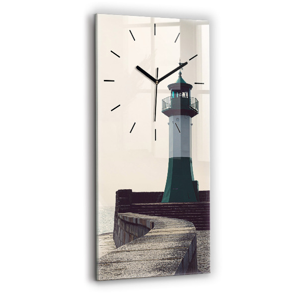 Horloge murale verticale Le phare et la mer