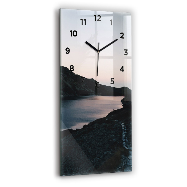 Horloge murale verticale Lac et montagnes