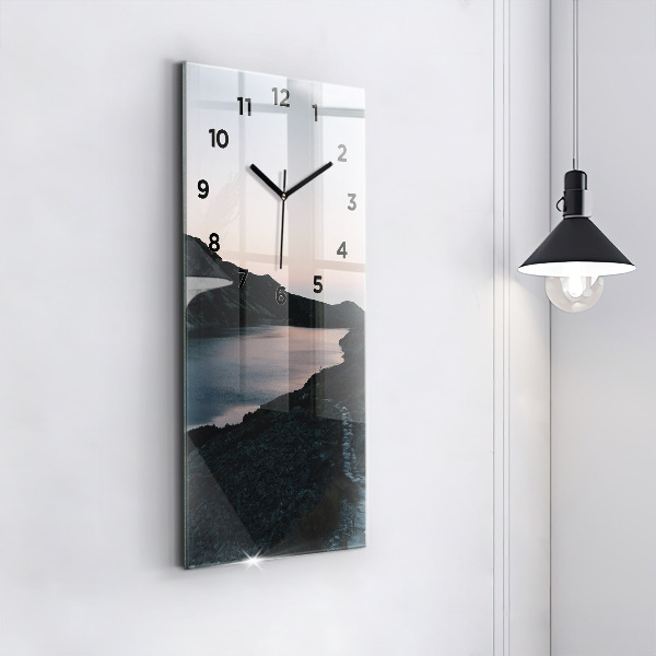 Horloge murale verticale Lac et montagnes