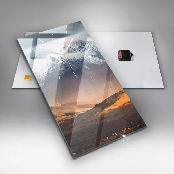 Horloge murale verticale Paysage hivernal des Tatras