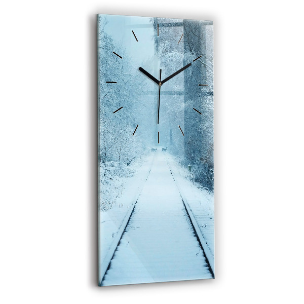 Horloge murale verticale Cerf sur les rails