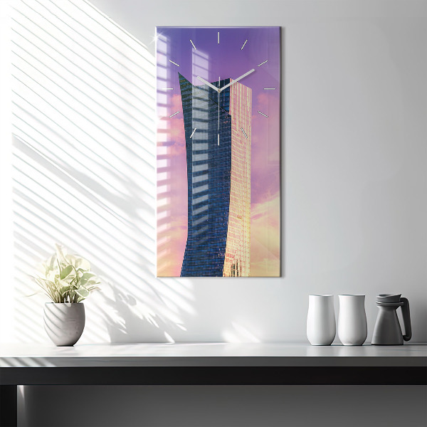 Horloge murale verticale Gratte-ciel à Varsovie