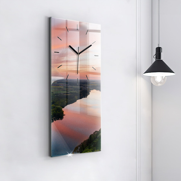 Horloge murale verticale Vue sur le lac