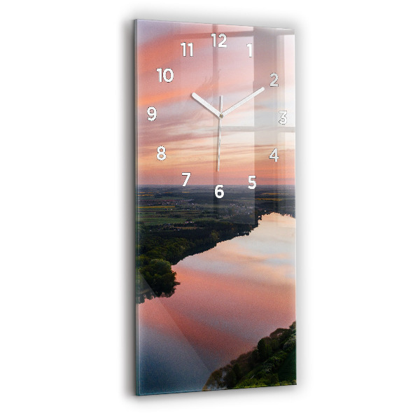Horloge murale verticale Vue sur le lac