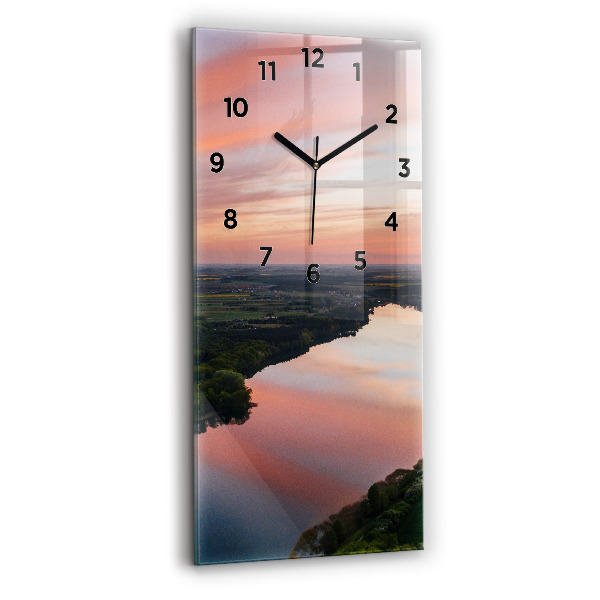 Horloge murale verticale Vue sur le lac