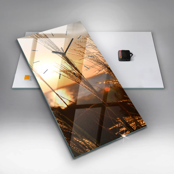 Horloge murale verticale 'Blé au soleil d''or'