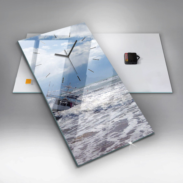 Horloge murale verticale Embarcation coulée