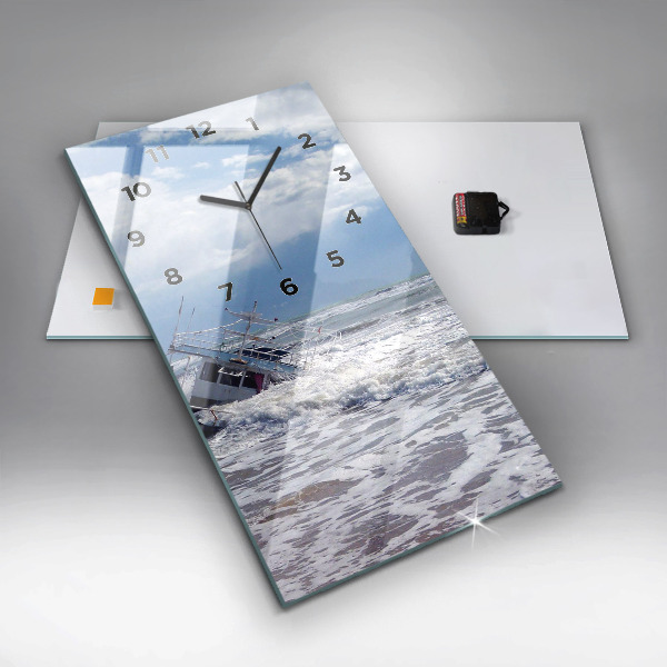Horloge murale verticale Embarcation coulée