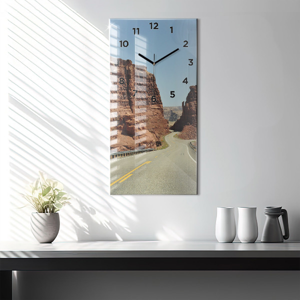 Horloge murale verticale La Route 66 aux États-Unis