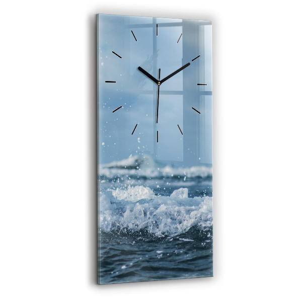 Horloge murale verticale Photographie des vagues de la mer