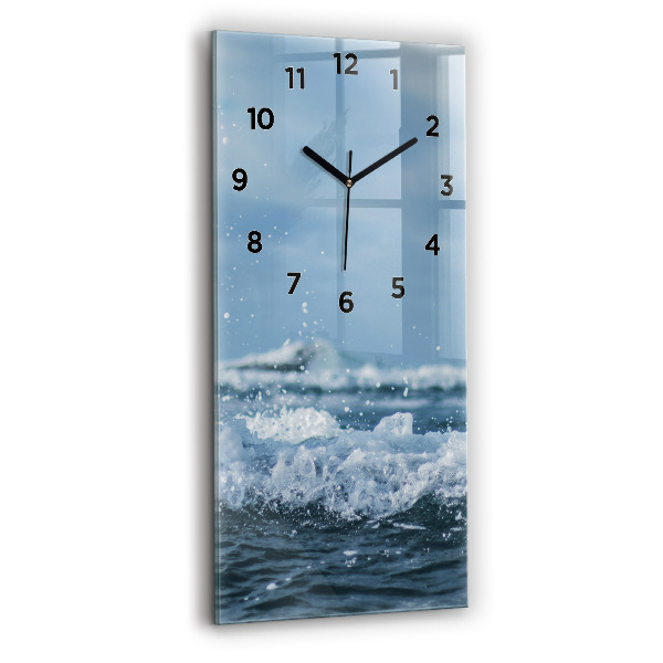 Horloge murale verticale Photographie des vagues de la mer