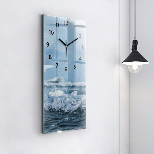 Horloge murale verticale Photographie des vagues de la mer