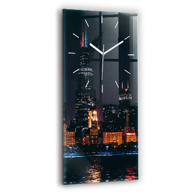 Horloge murale verticale Paysage urbain de Chicago