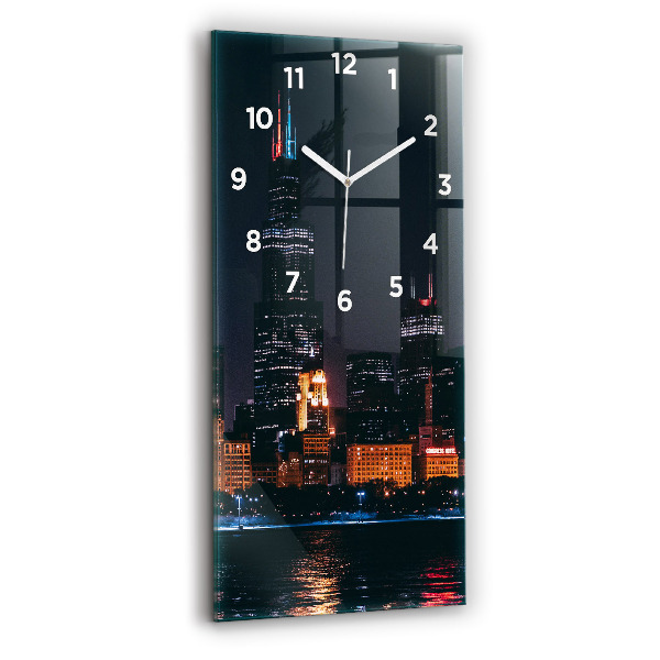 Horloge murale verticale Paysage urbain de Chicago