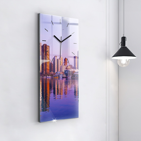 Horloge murale verticale Vue des gratte-ciels des États-Unis