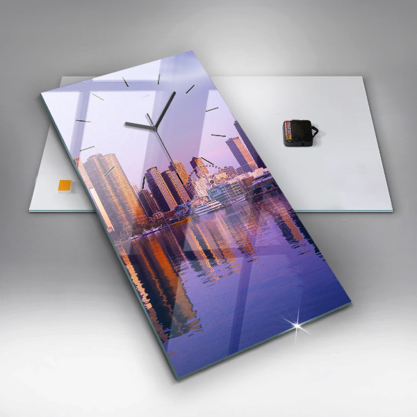 Horloge murale verticale Vue des gratte-ciels des États-Unis