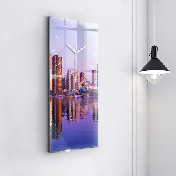 Horloge murale verticale Vue des gratte-ciels des États-Unis