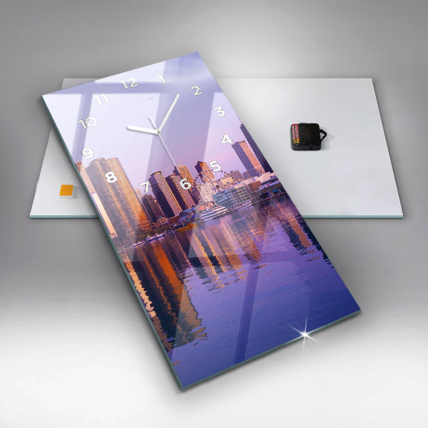 Horloge murale verticale Vue des gratte-ciels des États-Unis