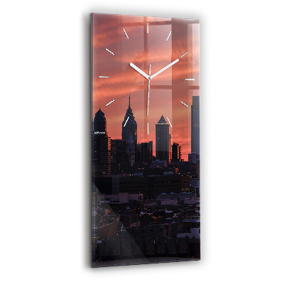 Horloge murale verticale Horizon de la ville de Philadelphie