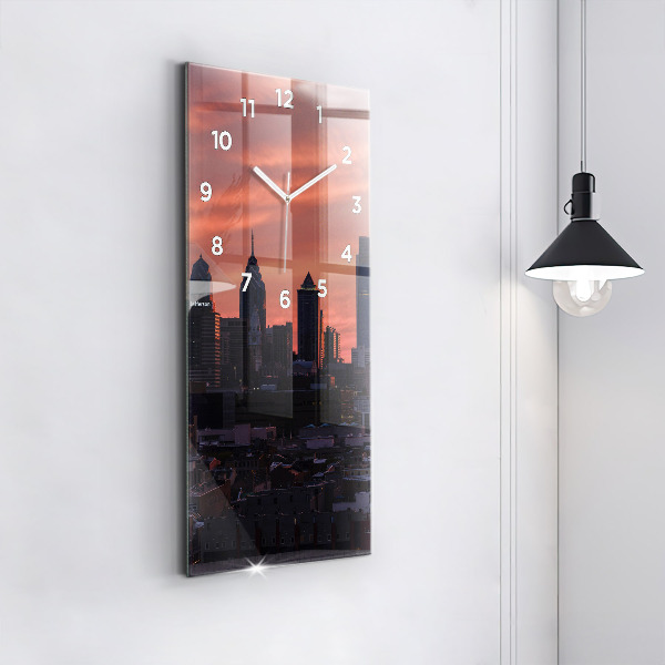 Horloge murale verticale Horizon de la ville de Philadelphie