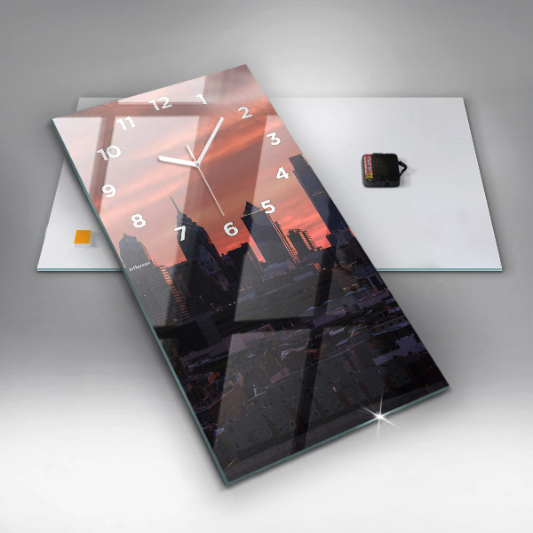 Horloge murale verticale Horizon de la ville de Philadelphie
