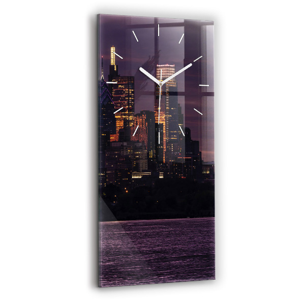 Horloge murale verticale Horizon de la ville de Philadelphie