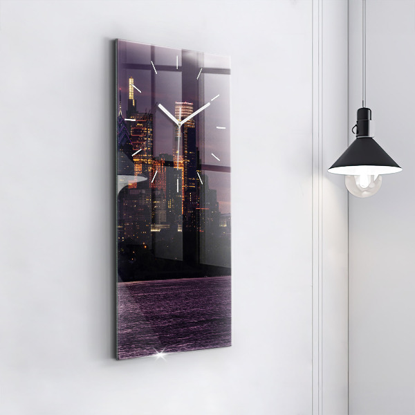 Horloge murale verticale Horizon de la ville de Philadelphie