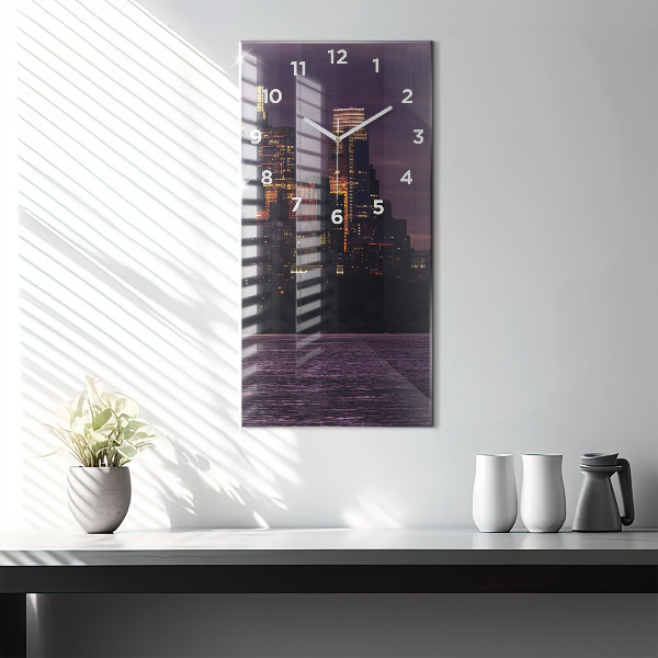 Horloge murale verticale Horizon de la ville de Philadelphie