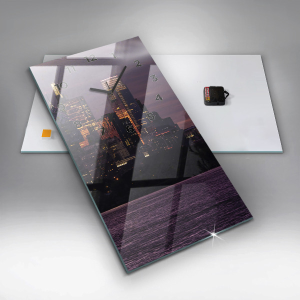 Horloge murale verticale Horizon de la ville de Philadelphie