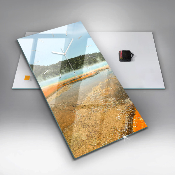 Horloge murale verticale Lac avec montagnes