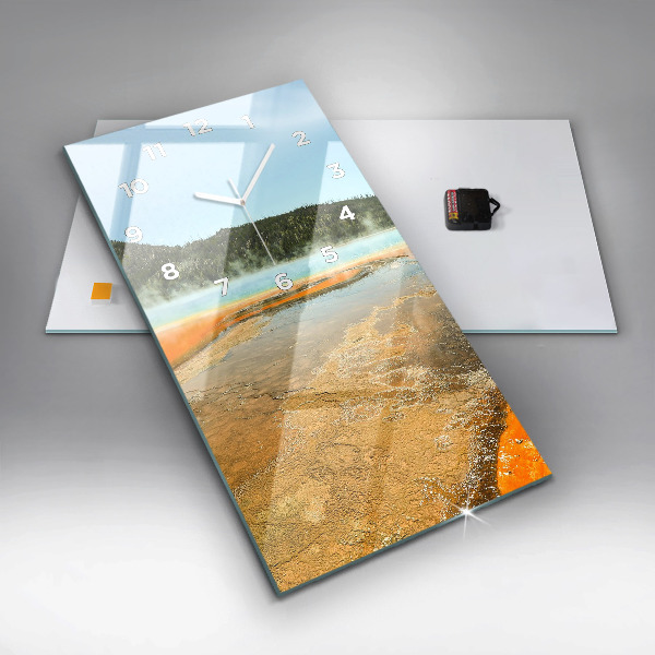 Horloge murale verticale Lac avec montagnes