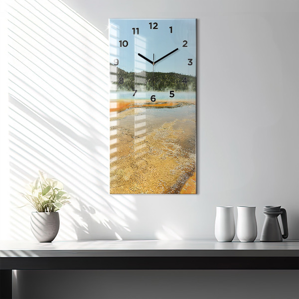 Horloge murale verticale Lac avec montagnes