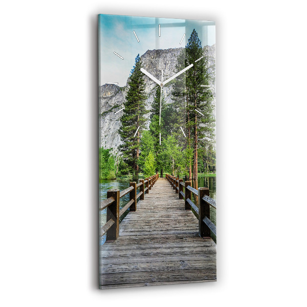 Horloge murale verticale Pont en bois de Yosemite