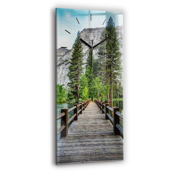 Horloge murale verticale Pont en bois de Yosemite