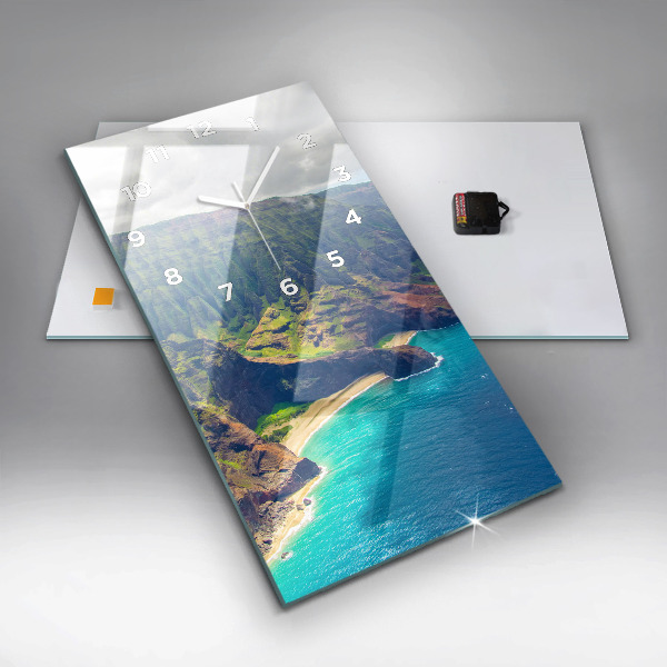 Horloge murale verticale La mer à Hawaï