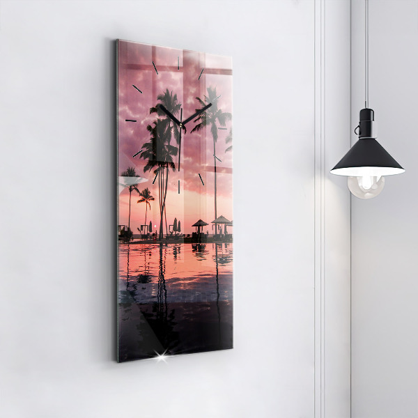 Horloge murale verticale Palmiers à Hawaï