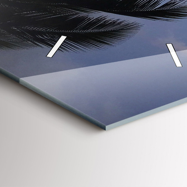 Horloge murale verticale Palmier et lever de soleil