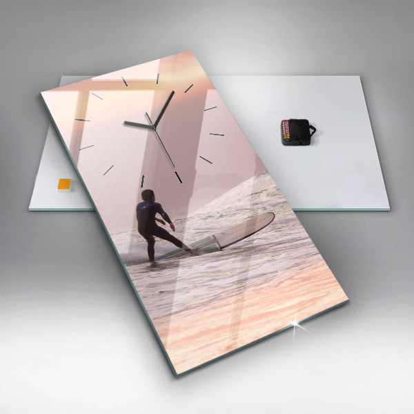 Horloge murale verticale Surfeur à Hawaï
