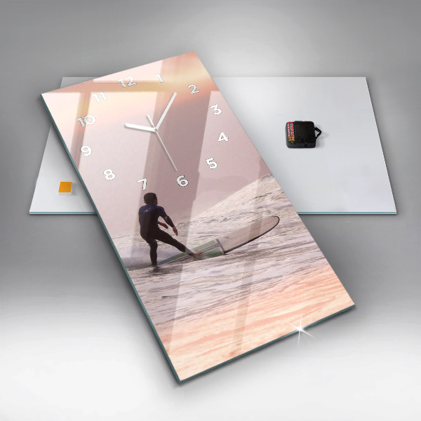 Horloge murale verticale Surfeur à Hawaï