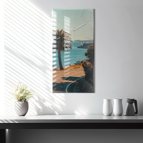 Horloge murale verticale Palmiers à Malibu