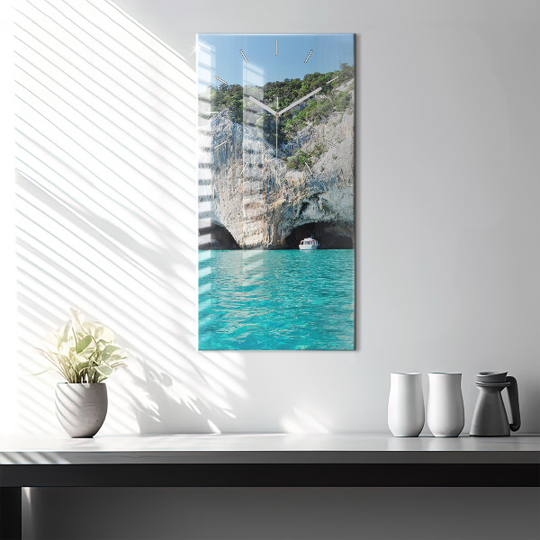 Horloge murale verticale Grotte sous-marine