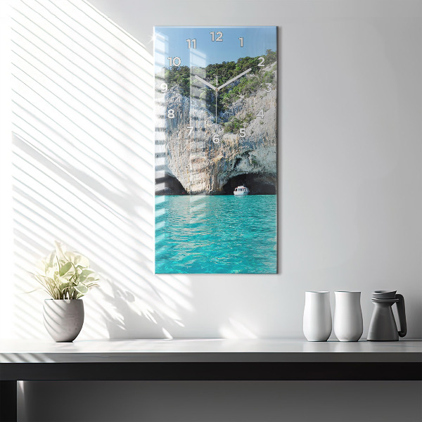 Horloge murale verticale Grotte sous-marine