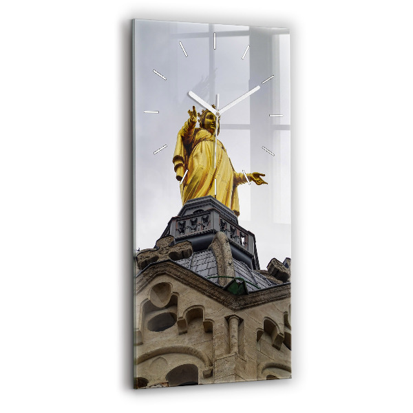 Horloge murale verticale Statue de la Vierge Marie à Lyon