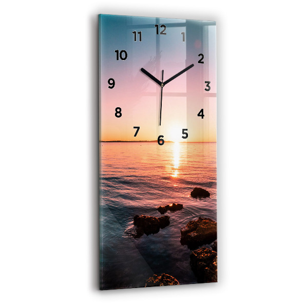 Horloge murale verticale Rochers au coucher du soleil