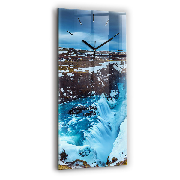 Horloge rectangulaire verticale Cascade de Gullfoss en Islande