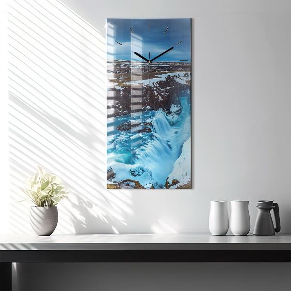 Horloge rectangulaire verticale Cascade de Gullfoss en Islande