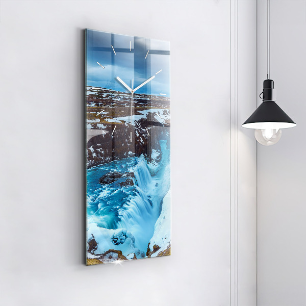 Horloge rectangulaire verticale Cascade de Gullfoss en Islande