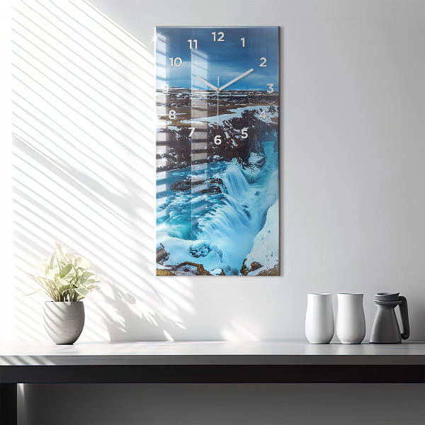 Horloge rectangulaire verticale Cascade de Gullfoss en Islande